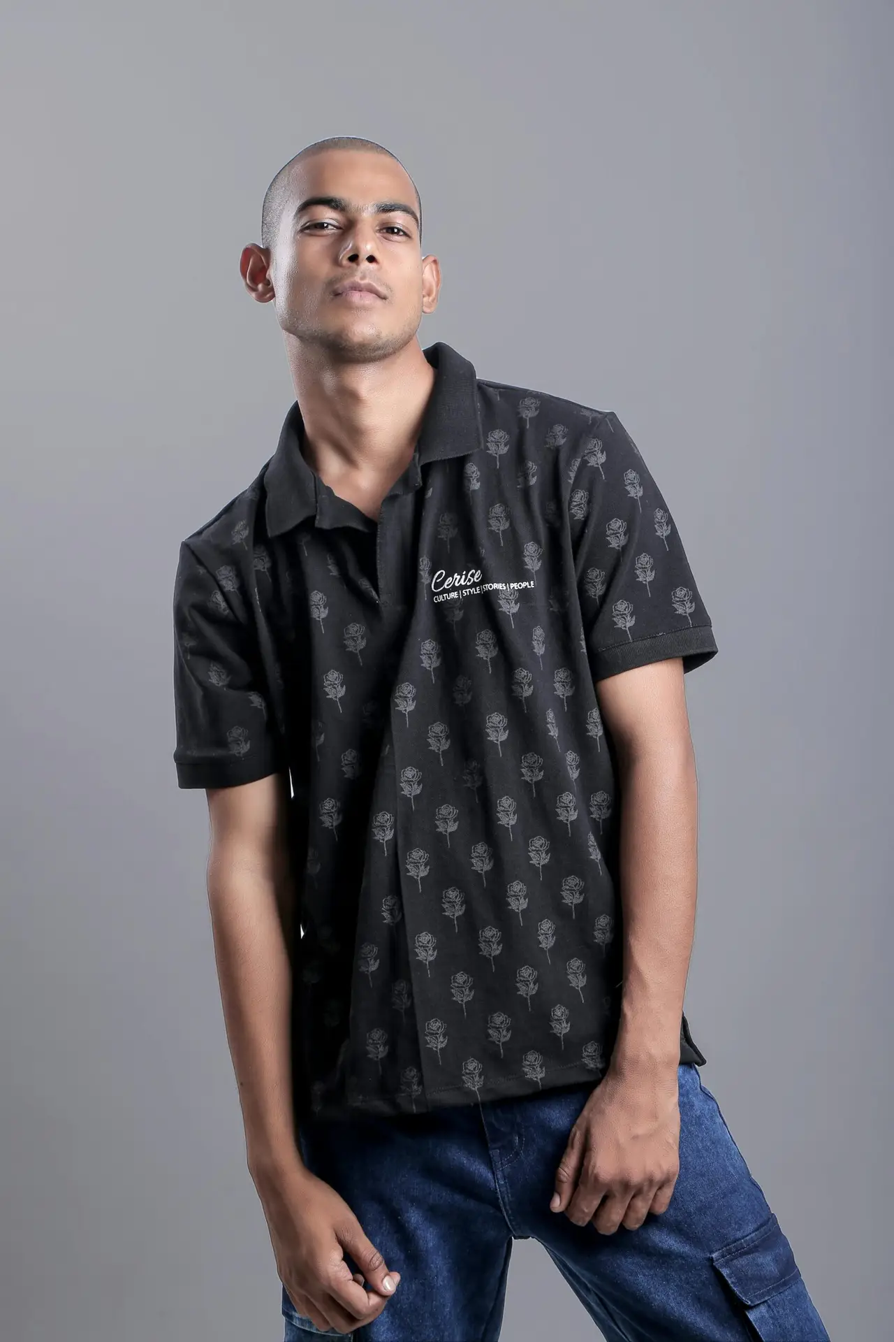 Brand ambassador style portrait wearing promotional clothing