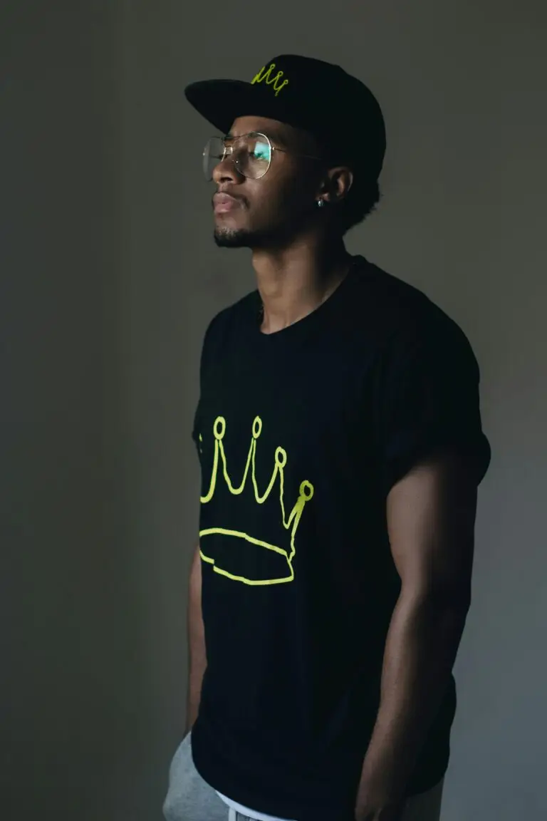 Person wearing branded clothing as an example of wearable event advertising