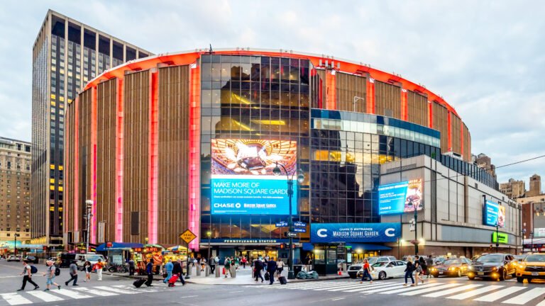 Madison Square Garden exterior in New York City for event advertising opportunities