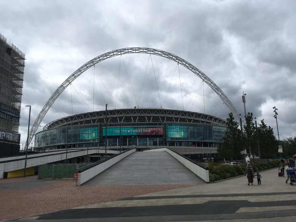 Wembley Stadium arch and exterior for September 2026 event promotion planning