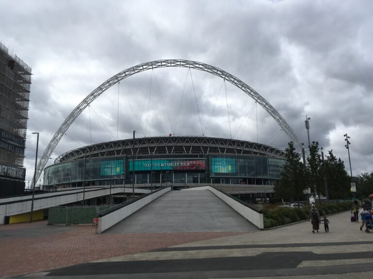 Wembley Stadium arch and exterior for September 2026 event promotion planning